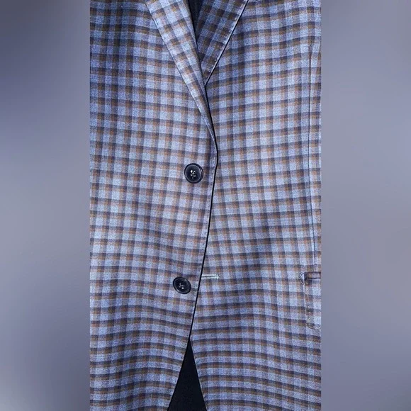 Lubiam Italy Reda 1865 Super 130s Wool Blazer Blue Check Sport Coat NWOT - Picture 3 of 12